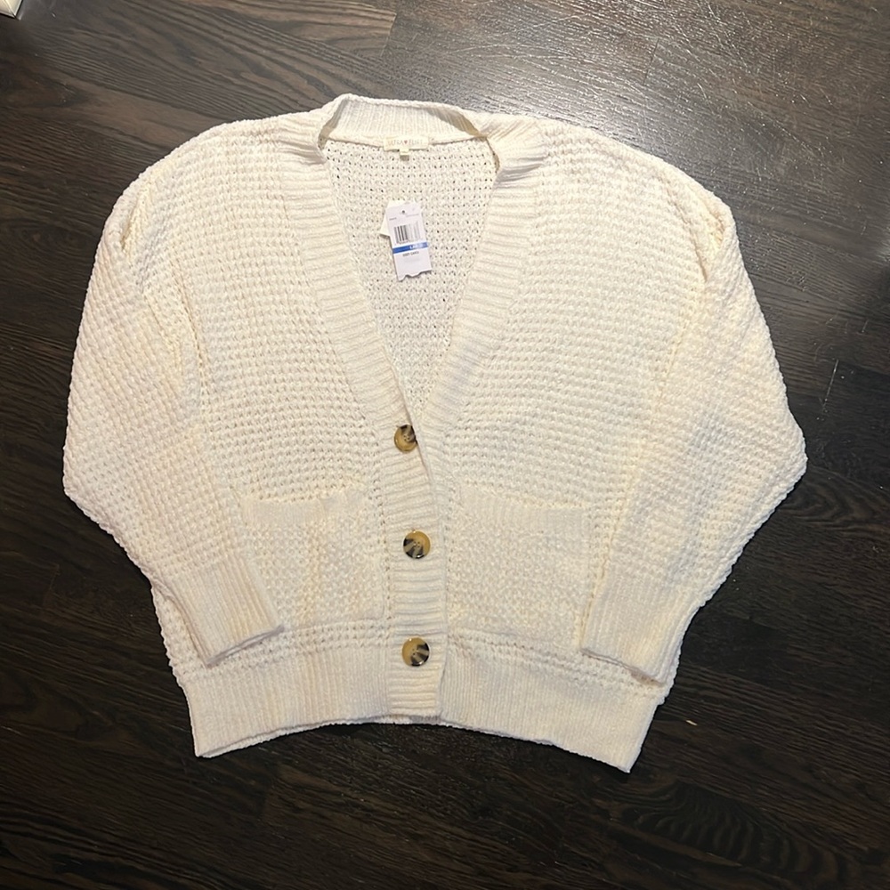 Brand new white knit cardigan